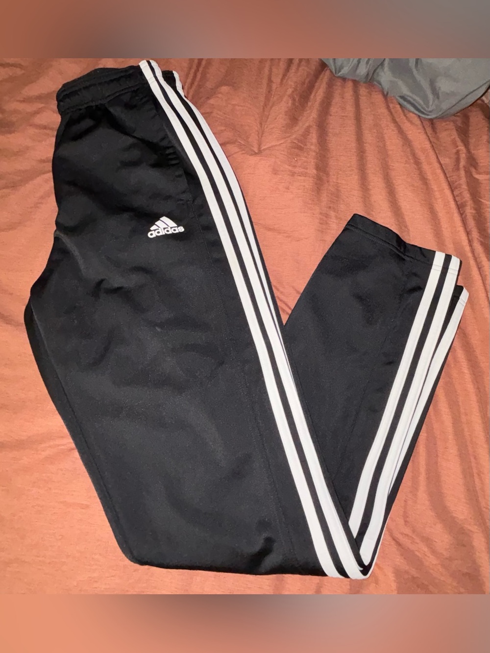 💙 Preloved Adidas Primegreen  Black Jogger Pants with White Three-Stripes